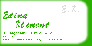 edina kliment business card